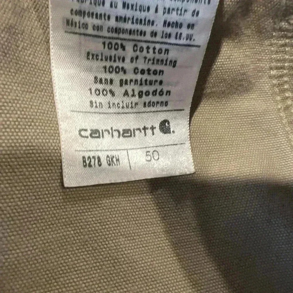 Carhartt Cargo Shorts Mens Tan Khaki Size 50X10 Pockets original Fit Flat Front - Picture 9 of 11